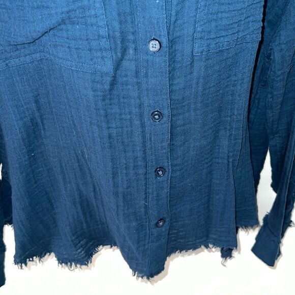 URBAN OUTFITTERS Biscay Blue Gauzy Blouse-M - Picture 5 of 11